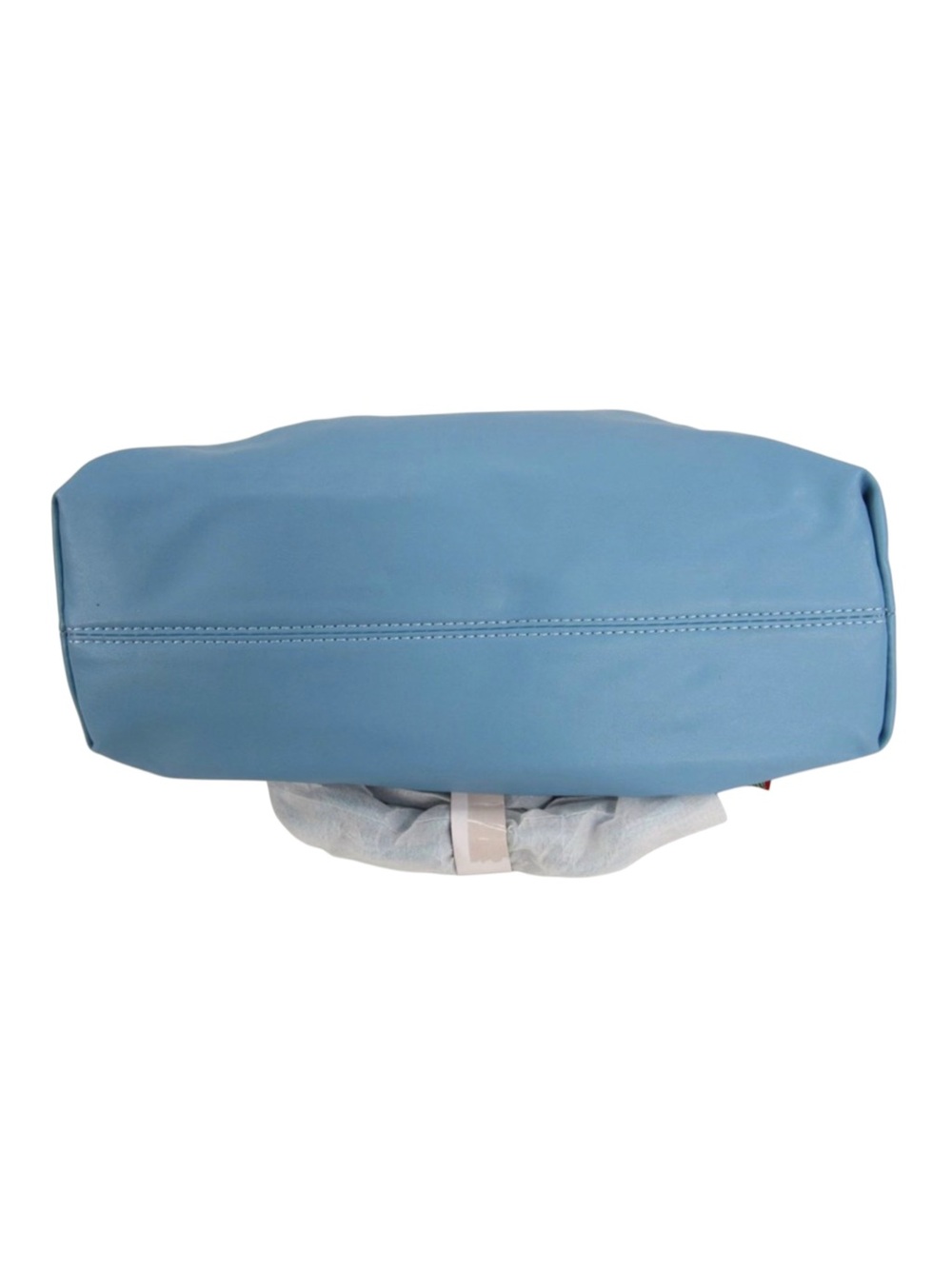 Badgley Mischka Blue Vegan Leather Soft Clutch Chain Evening Bag Wrapped Frame - Picture 11 of 16